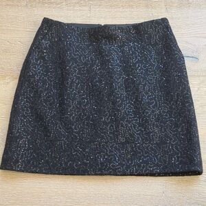 Ann Taylor Black Sequin Mini Skirt